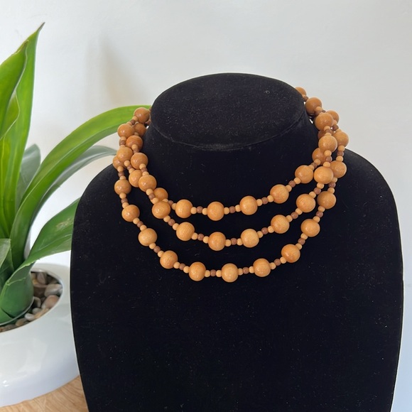 Gorgeous Wooden Boho Bohemian Style Beaded Necklace, Excellent Condition - Picture 5 of 6
